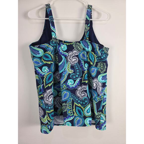 Lands' End Paisley Swim Top 16DDD Womens Plus Size Padded Underwired Beach - Picture 5 of 6